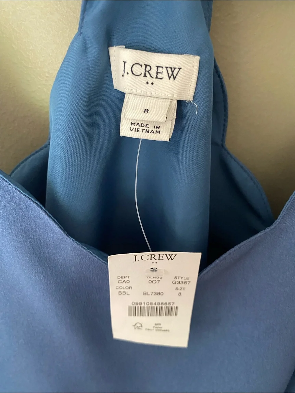 NWT J. CREW Scalloped Spaghetti Strap Cami Tank Racerback Size 8